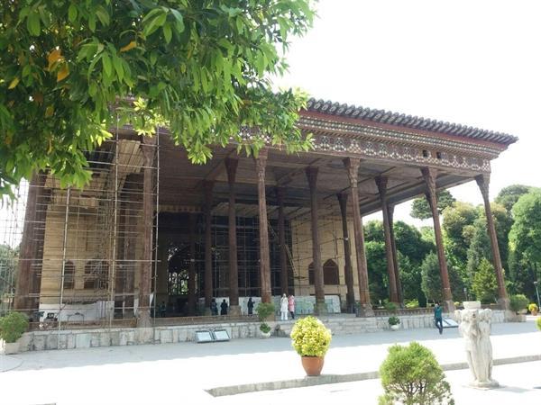 آغاز مرحله پنجم مرمت ایوان کاخ چهلستون اصفهان آغاز مرحله پنجم مرمت ایوان کاخ چهلستون اصفهان