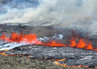 ببینید ، فوران آتشفشان در پی وقوع زمین لرزه ها در جنوب غرب ایسلند
